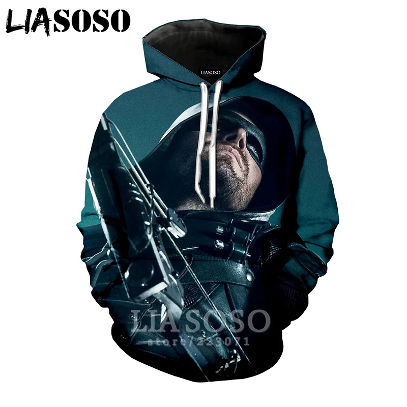 LIASOSO осенняя Новинка модная мужская и женская толстовка 3D принт ТВ драма Arrow топ с