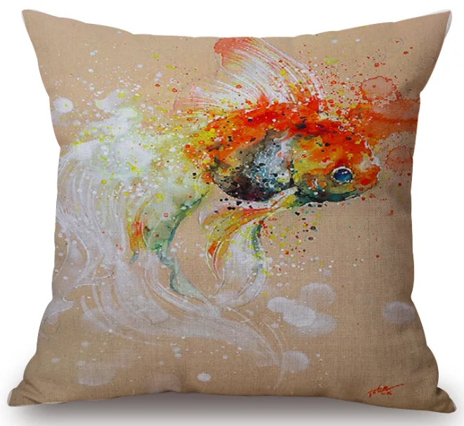 Акварельная птица кошка цветок шея наволочка для тела льняные подушки кровати