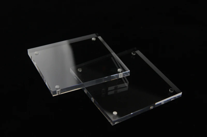 

20pcs Squre Acrylic Block Frame Magnetic Photo Frame Paper Price Tag Display Crystal Picture Frame Sign Holder 10*10cm 4 Inches