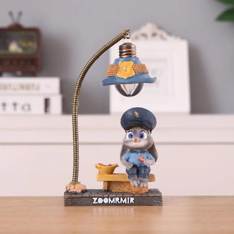 Светодиодный Ночной светильник в виде лисы/кролика из смолы для детей Домашний