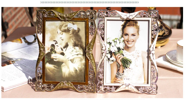 Винтажные фоторамки для картинка декоративная Европейская металлическая фоторамка для свадебной фоторамка для подарков WZJ044