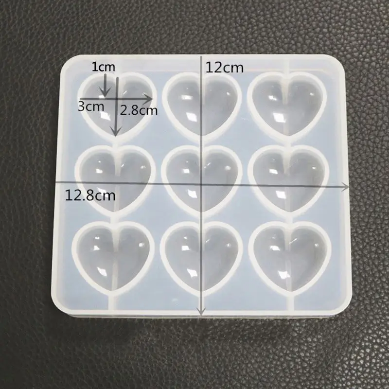 

Epoxy Mold Manual DIY Crystal 9 Hole Heart Shape Mold Silicone High Mirror Pendant Handmade Making Molds