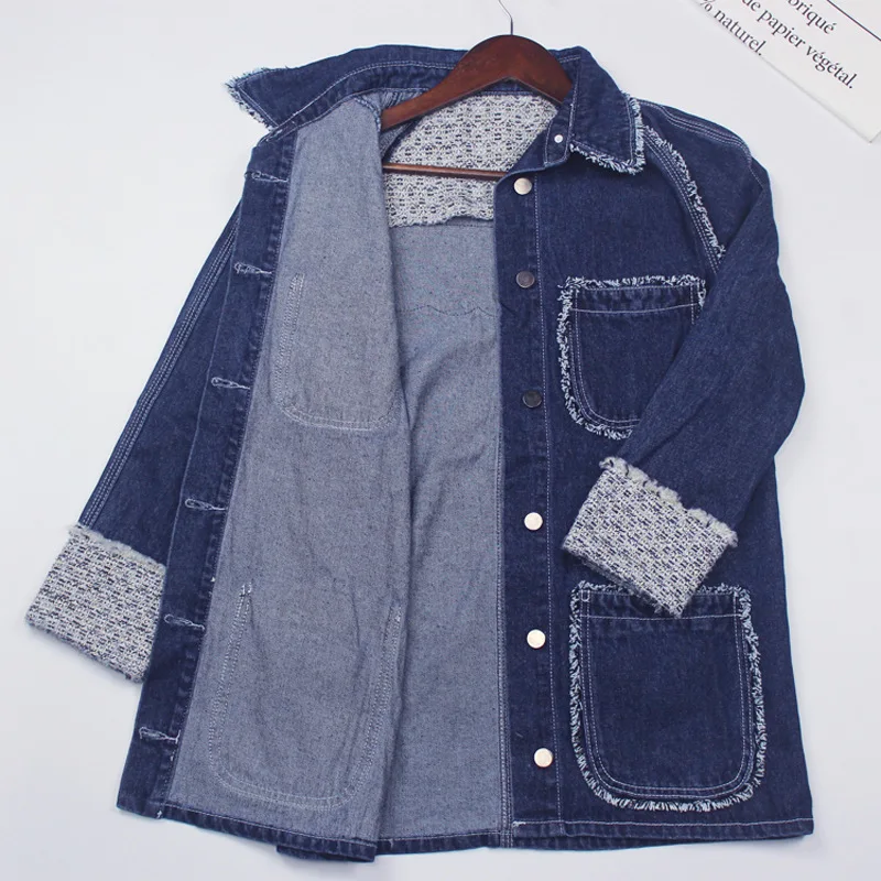 LANMREM 2018 новые осенние модные свободные отложной воротник карманы Повседневное