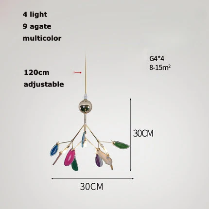 4light multicolor G4 led железные в стиле постмодерн Агатовая люстра светлячок. Люстра освещение подвесной светильник Lampen Lustre для столовой фойе - Цвет абажура: 4light multicolor