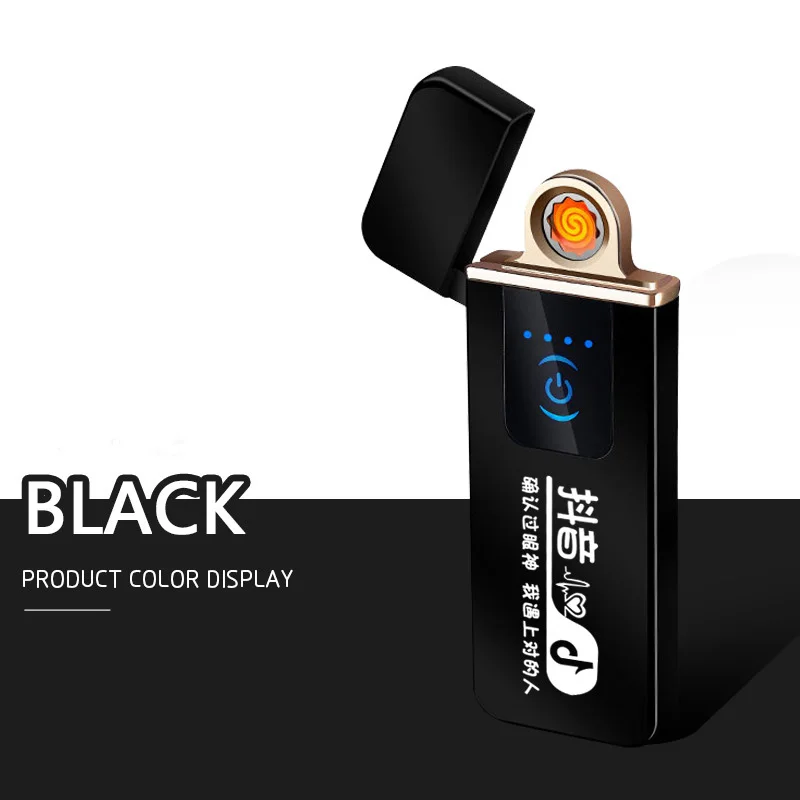 USB Зажигалка lntelligent ультратонкий светодиодный сенсорный экран двухсторонняя