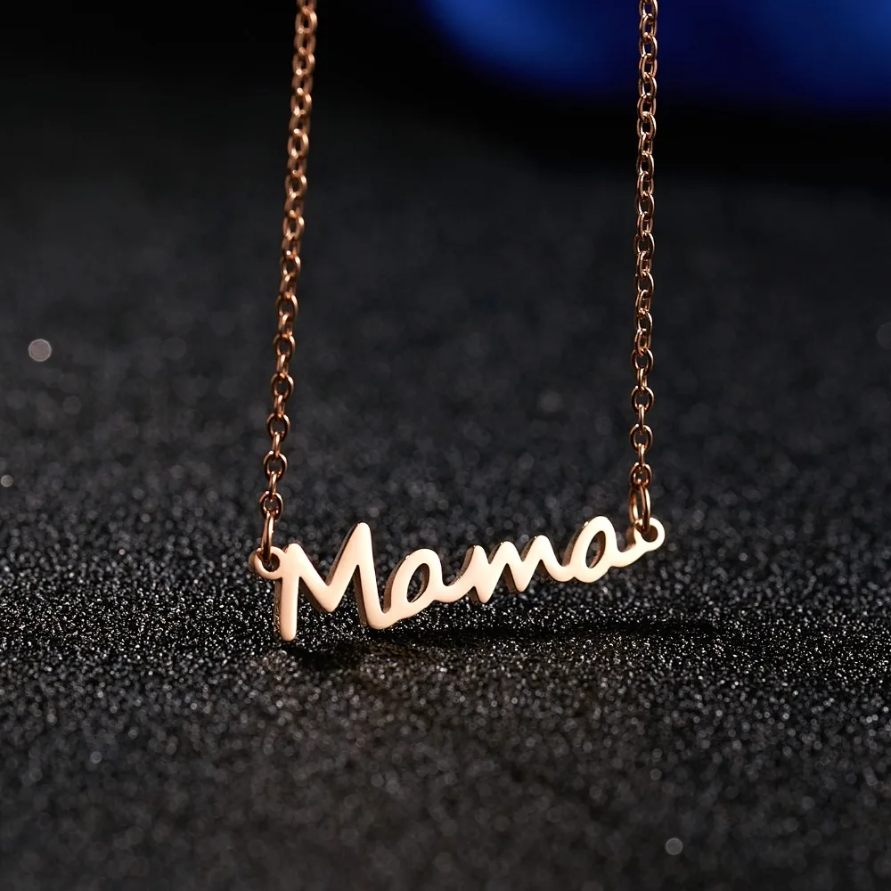 Rinhoo Mama Charms Letters Necklace Pendants Word Initial Love Alphabet Mother Necklaces for Thanksgiving Mother's Day Gifts |