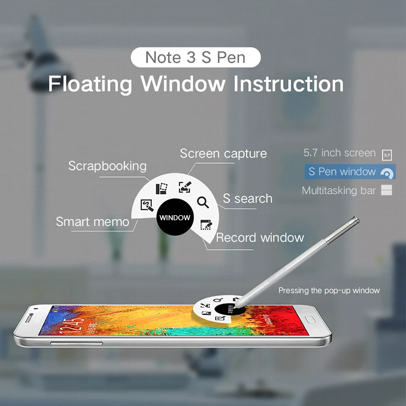 100% оригинальная ручка Samsung Note3 Active Stylus S Pen Galaxy Note 3 N900 N9006 N9005 N9000 для сенсорного