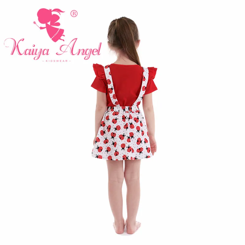 Летняя одежда для маленьких девочек от Kaiya Angel эксклюзивный детский красный