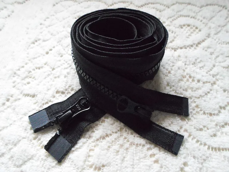 2 Pcs/lot Long Plastic Resin Ykk Zipper Black Coffee Blue Off White Red green Double Open Two-way Fasteners Sewing Accessories