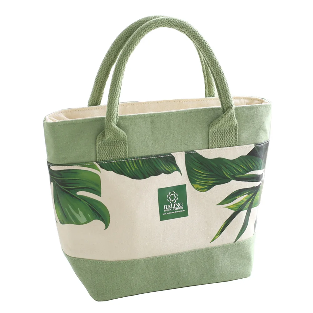 eco friendly canvas cooler bag fresh heat cold preservation carrier ice aluminum foil lunch picnic insulated tote handbag | Багаж и сумки
