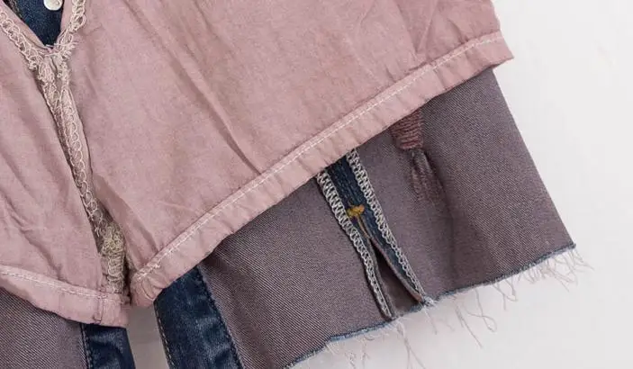 

Summer 2019 Casual Women Button Fly Rhinestone Flower Beading Denim Skirt , Vintage Ripped Pueple Tassel Jeans Skirt For Women