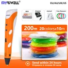 3d-ручка myriwell, нить из АБСпла пластика, с рисунком, подарок на день рождения и Рождество