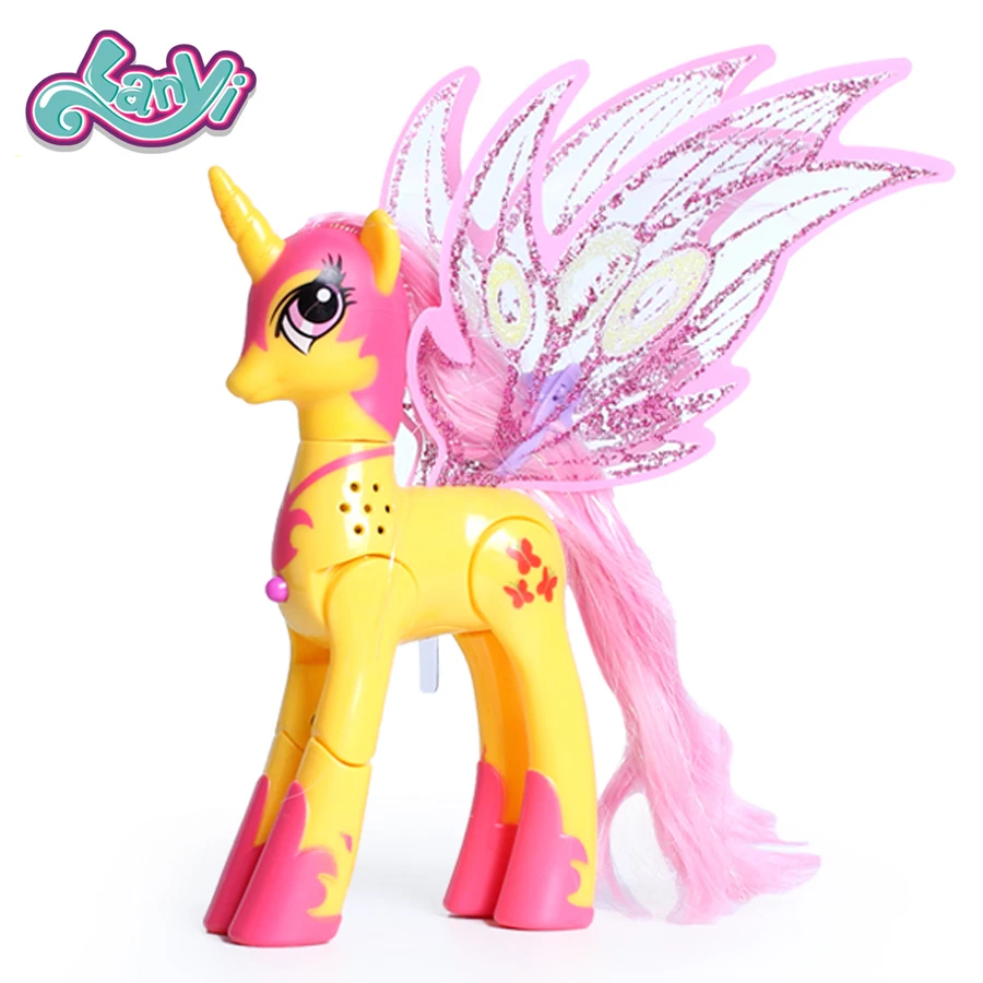 My little horses action figure anime figure toys for children ponies toys lovely Unicorn light and music joint are movable