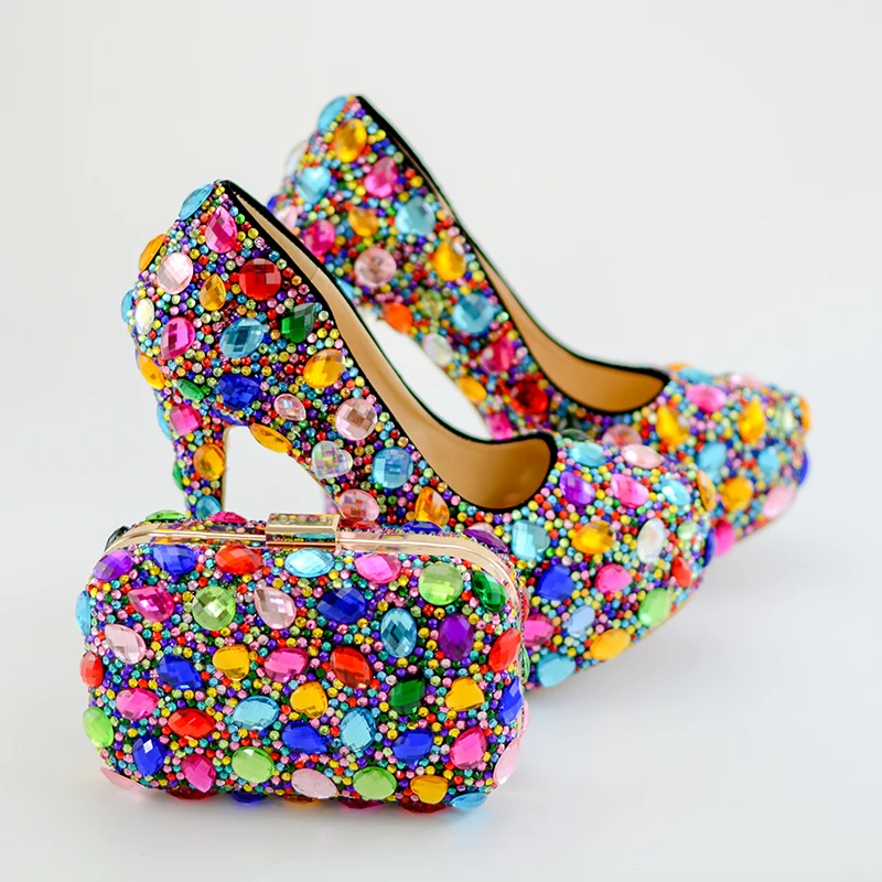 Обувь с украшением в виде кристаллов Босоножки на высоком каблуке Туфли для