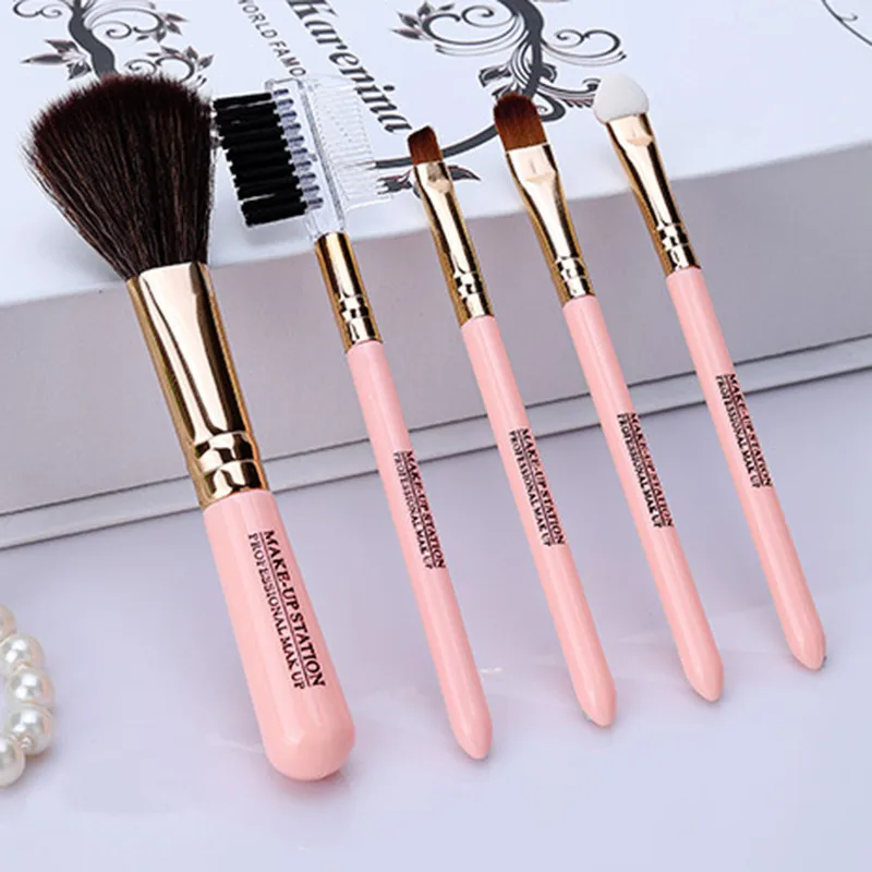 Мода 5 шт набор кистей для макияжа Тени век основа губ щетка расческа ресниц