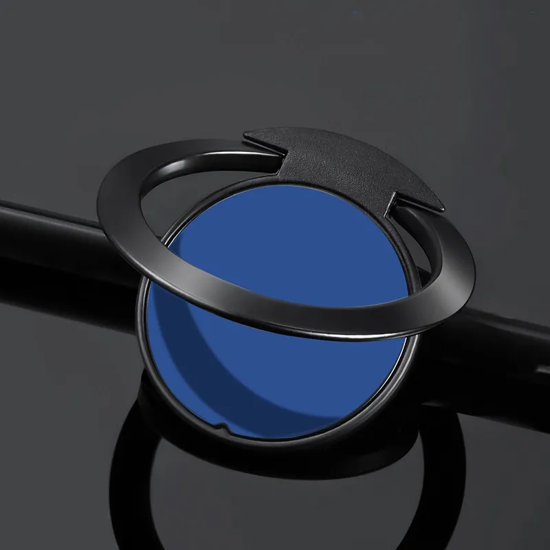 Round blue Магнитное кольцо на палец для мобильного телефона, вращающийся на 90 градусов, подставка для смартфона, держатель для iPhone, samsung, huawei, металлическое автомобильное крепление для планшетов - Цвет: Round blue