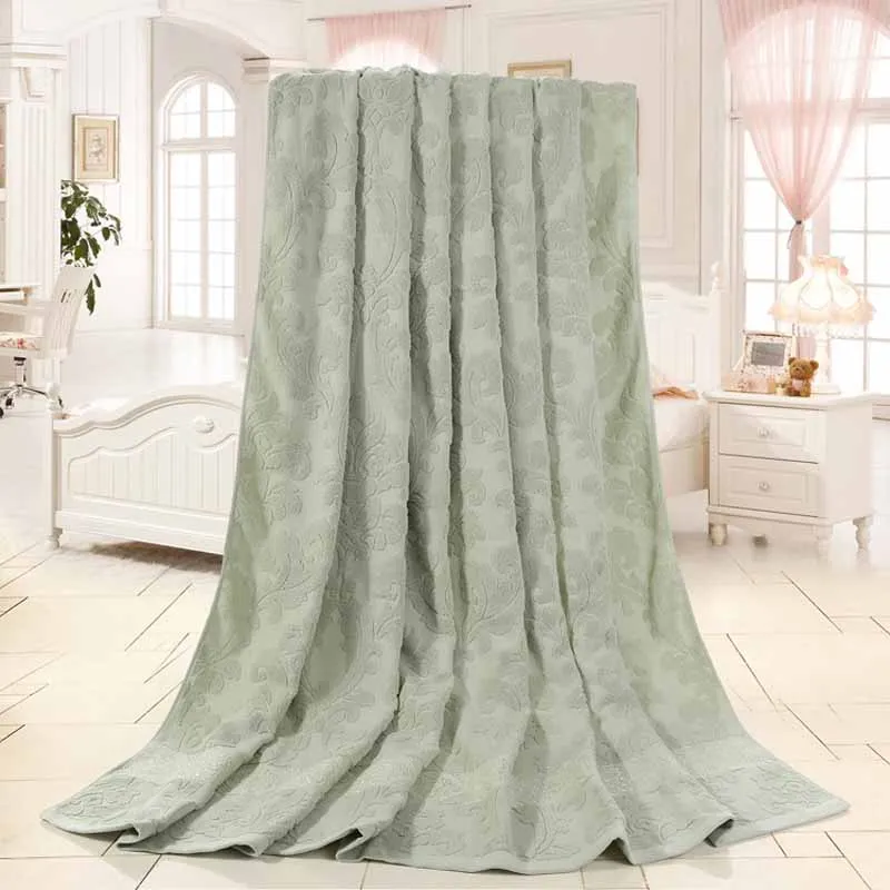floral green Плотное Хлопковое одеяло; Банное Полотенце Махровое Покрывало придиванный коврик плед с кондиционированным одеялом - Цвет: floral green