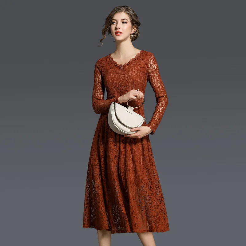 YuooMuoo женское повседневное тонкое весеннее винтажное однотонное длинное платье