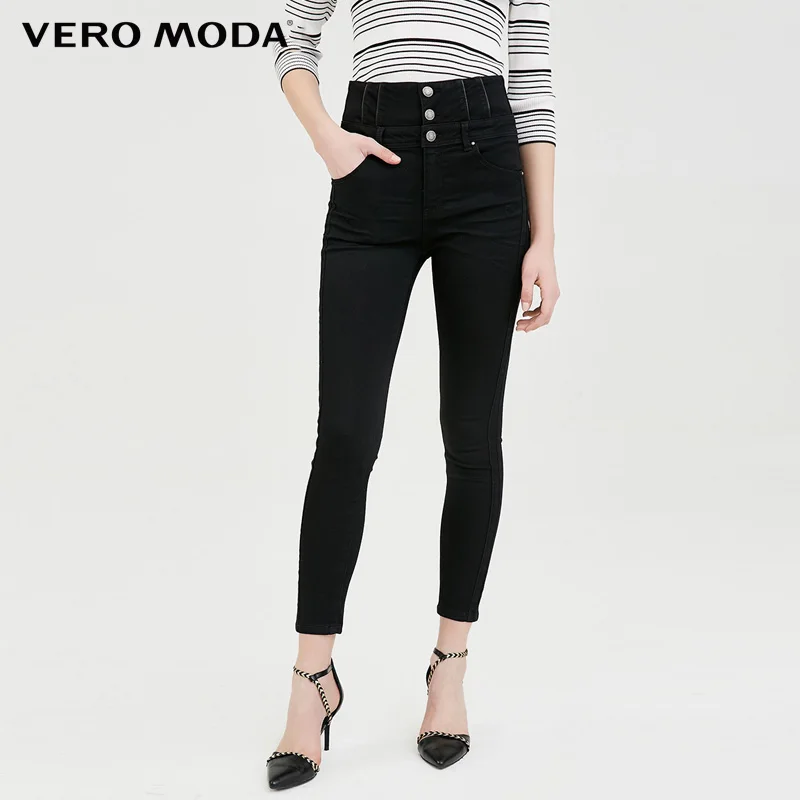 Vero Moda новые джинсовые брюки-карандаш длиной до щиколотки с высокой талией для женщин джинсы женские| 318149516