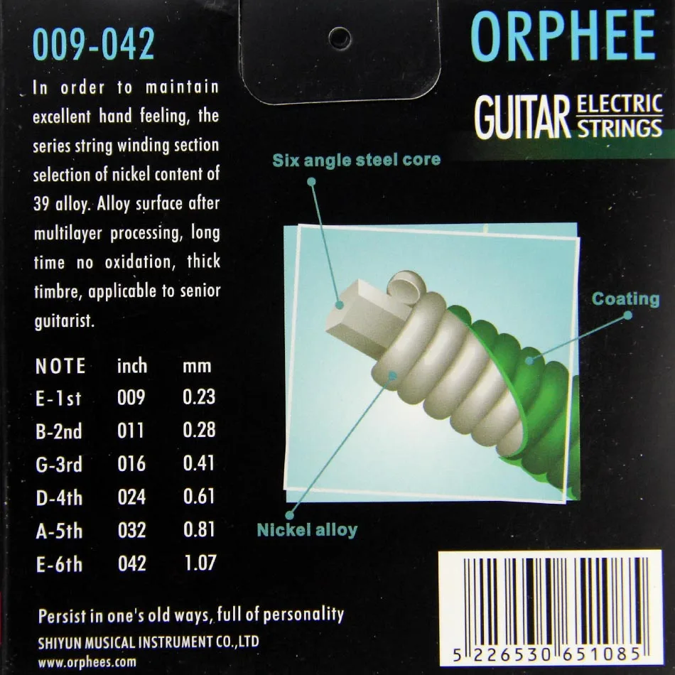 

Orphee DE-2X 6pcs/set guitar accessories Electric Guitar Strings Nickel Alloy String Super Light string