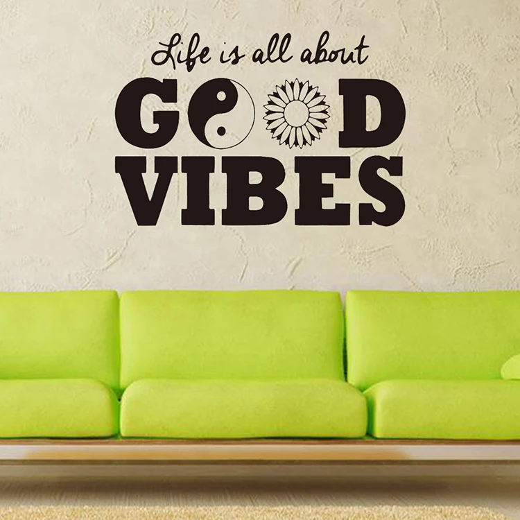 Life is all about good vibes виниловые наклейки на стену домашний декор diy искусство роспись