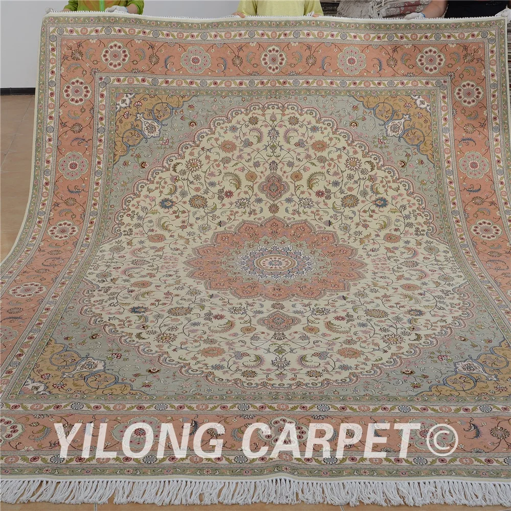 Yilong 8x10 'восточные шерстяные ковры розовые персидские изысканные шелковые