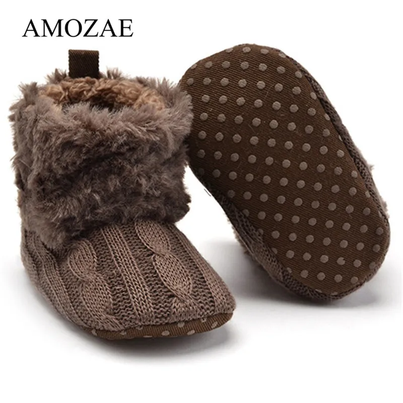 

New Unisex Baby Shoes for Newborn Winter First Walker Baby Boys Girls Booties Keep Knitting Warm Moccasins Kids Shoes Wholesale