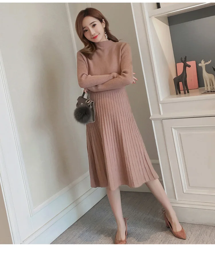 New Fashion Maternity Dress Full Sleeve O Neck Soild Pleated Spandex dress Pregnancy for Pregnant Women For 2018 Autumn/Winter | Мать и