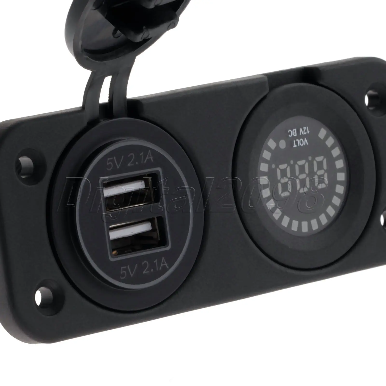 Yetaha двойной разветвитель питания 12 В зарядное устройство цифровой вольтметр для