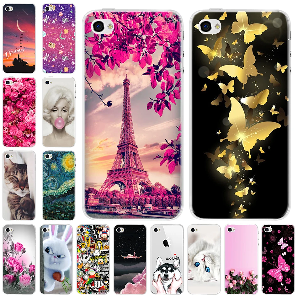 Cool Phone Case For Iphone 4 silicone Soft TPU 3D Design Cartoon 4G Cute Back Cover 4s Shockproof Bag |