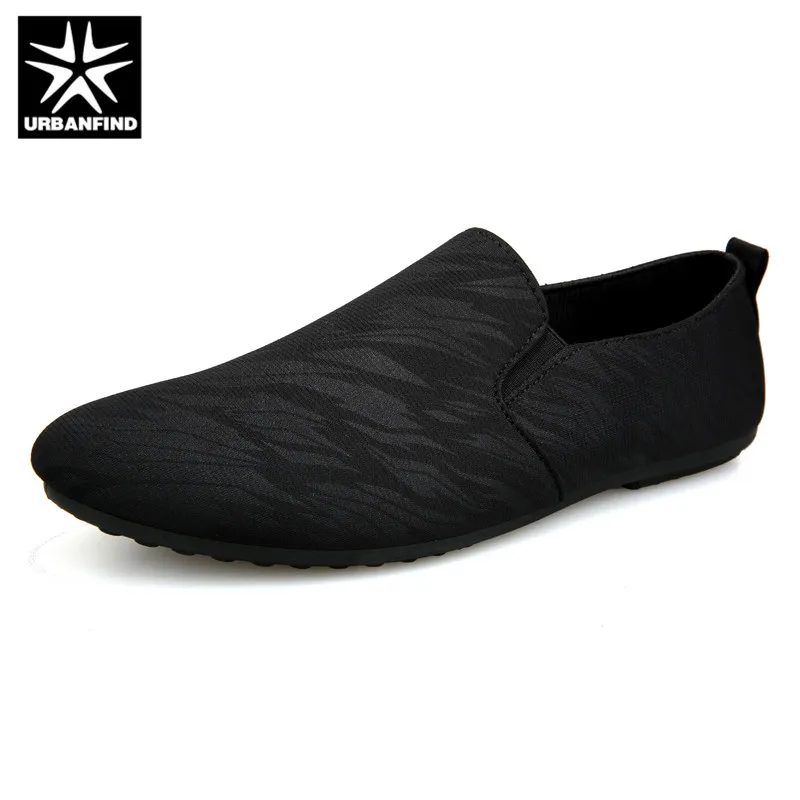 URBANFIND mens casual loafers shoes breathable light fabric fashion spring autumn leopard black gray blue flat with cheap | Обувь
