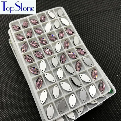 wine red TopStone 6x12 мм 7x15 мм 9x18 мм Navette пришитые камни плоские стеклянные кристаллы 2 отверстия пришивные стразы в виде конского глаза для одежды - Цвет: wine red