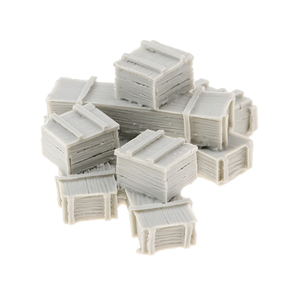 

1/35 Scale Resin Figure Kit 8 Crates Miniature War Game WWII Scenery Box Unpainted Soldier Accessory Layout Kids Toy