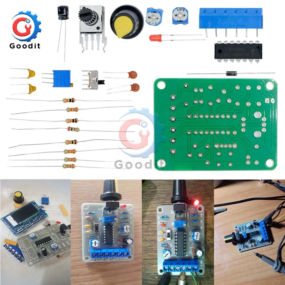 1 компл. ICL8038 монолитная функция генератор сигналов Модуль синуса квадратный треугольник сварной DIY Kit синус квадратный треугольник