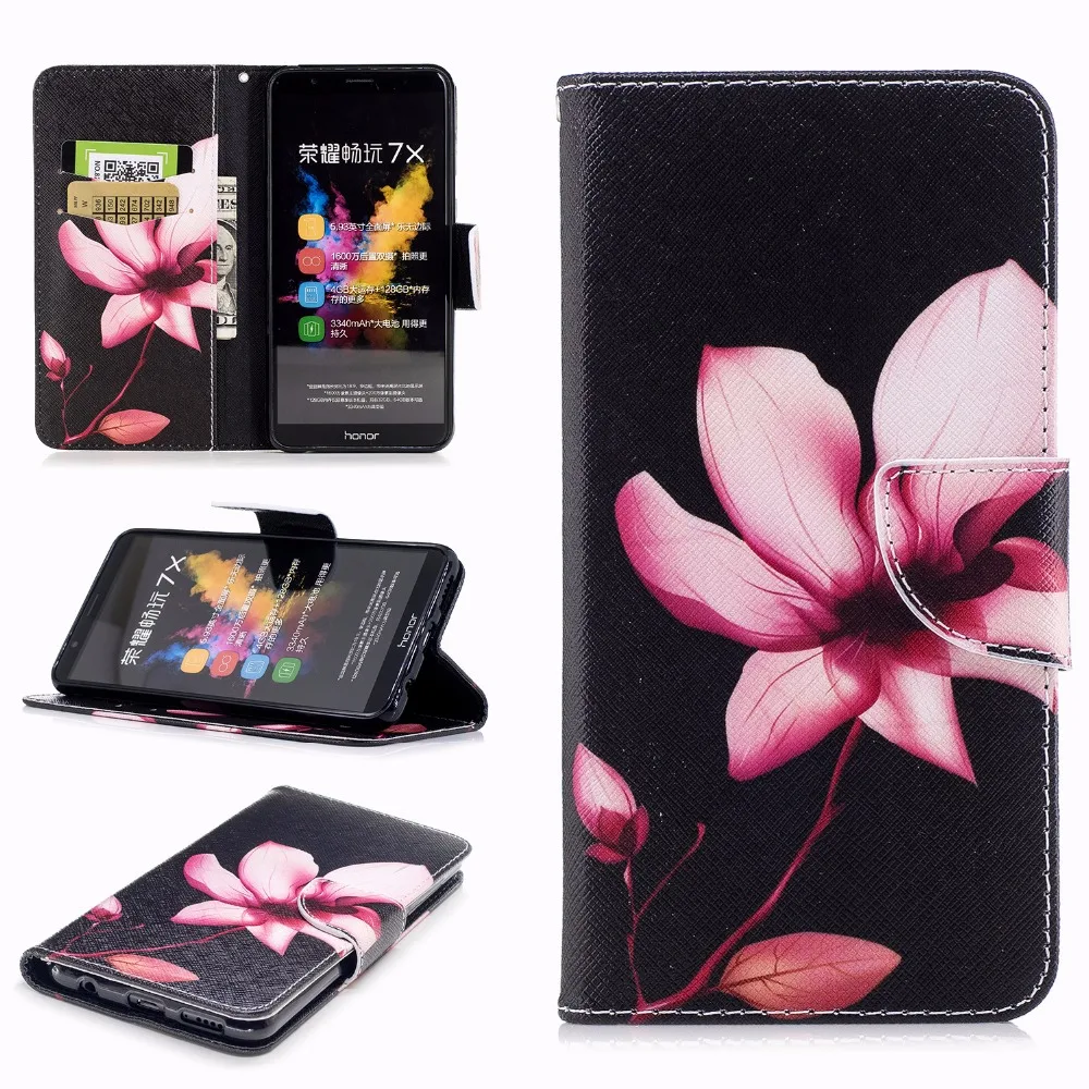 Для fundas Huawei Honor 7X чехол флип для 5 93 &quot+ держатели карт |