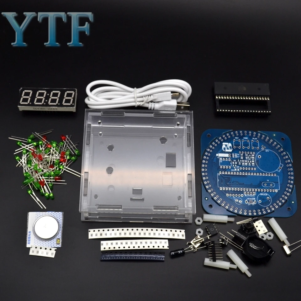 Display Module Alarm Electronic Digital Clock LED Temperature DIY Kit Learning Board 5V with shell DS1302 | Компьютеры и офис