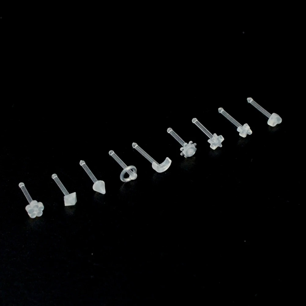10 шт./партия Bioplast Labret Гибкая Носовая кость КОЛЬЦО круглая серьга для губы серьги кольцо в бровь нос гвоздики, пирсинг тела ювелирные изделия 20 г