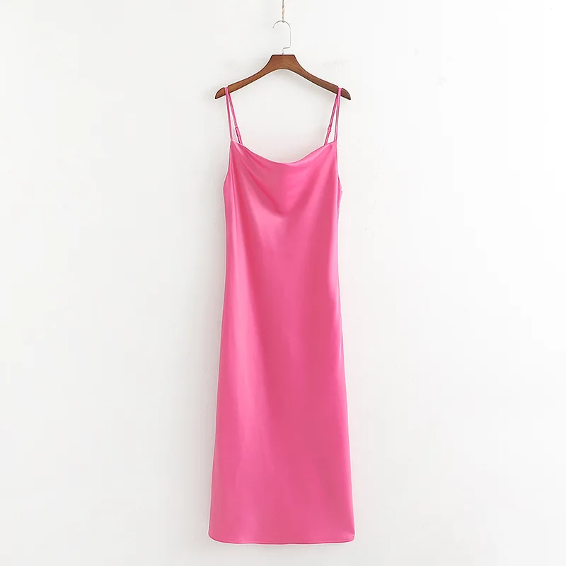 Женское длинное шелковое платье розовое на лето 2019|Женские платья| |