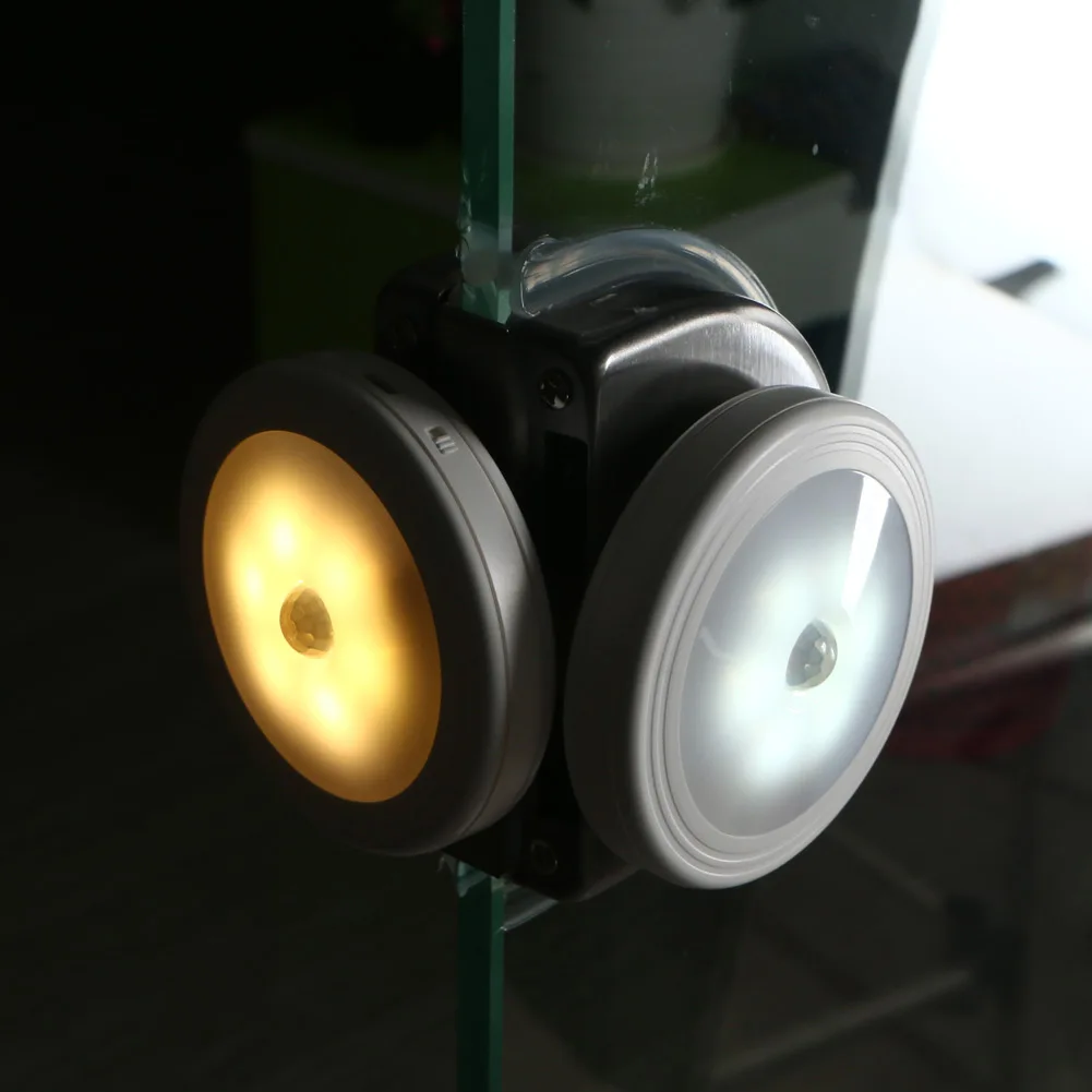 

New 6 LED USB Rechargeable Auto On/Off PIR Body Infrared Sensor Light Control Nightlight Lamp Cabinet Night Light