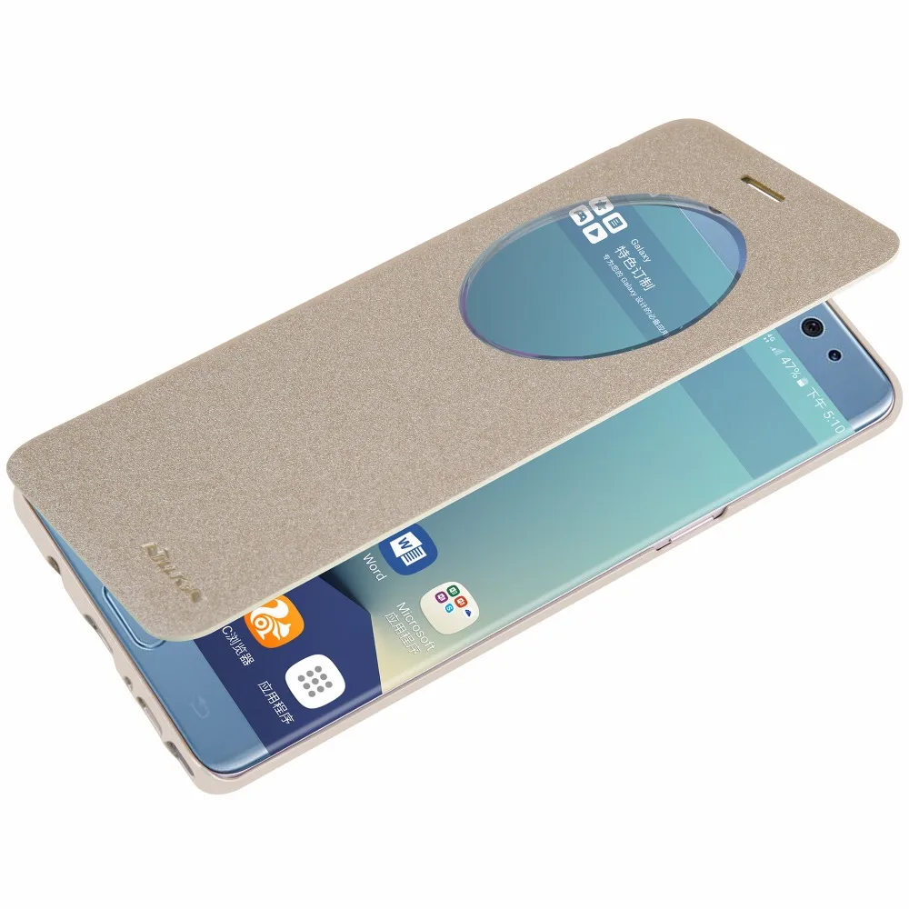 Чехол для samsung Galaxy Note FE(Fan Edition), чехол NILLKIN, блестящий, с окном, пробуждение, сон, кожаный чехол для Galaxy Note FE