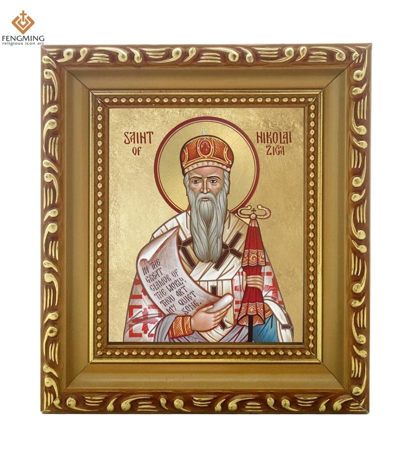 Высокое качество поставка для ортодоксальной церкви lcon of Saint Nikolay Zica деревянная