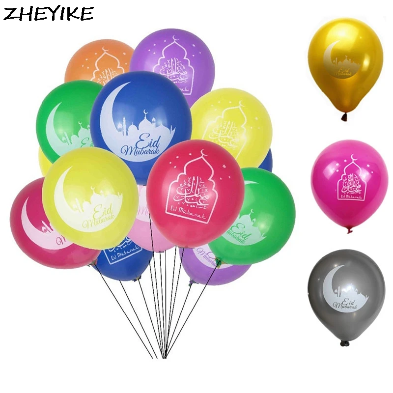 ZHEYIKE 10 дюймов Balony баллоны ИД Мубарак шары исламский Новый год украшения Днем