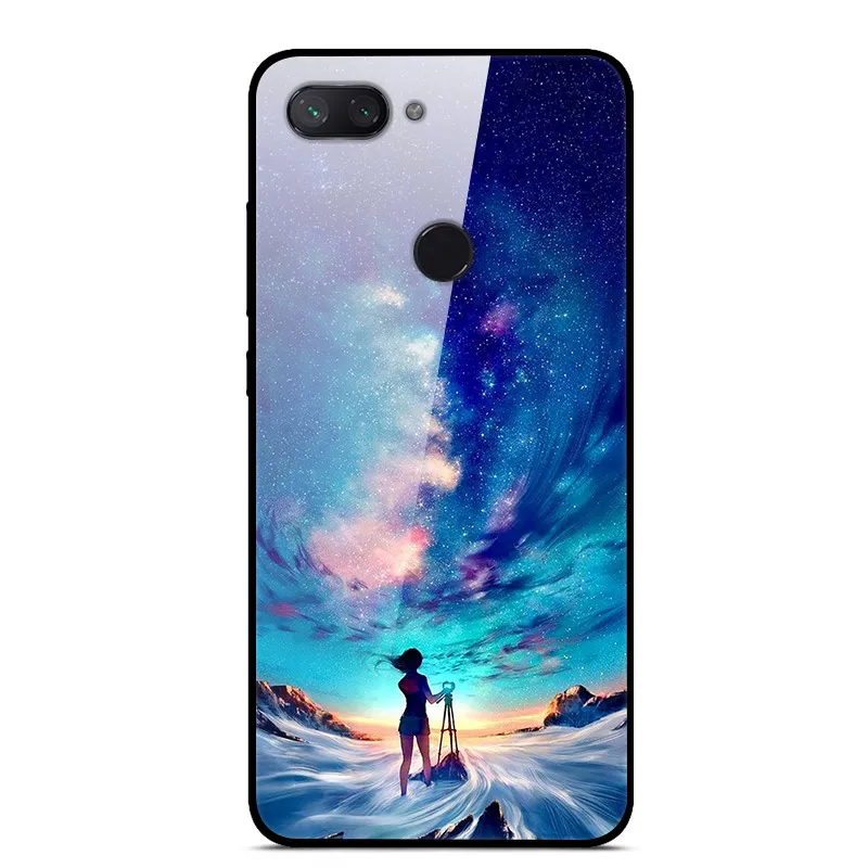 21 Чехол из закаленного стекла для Xiaomi Redmi 6, чехол с изображением планеты космоса, стеклянный чехол на заднюю панель для Xiaomi Redmi 7, 6, A, 7A, 6A, чехол для телефона Redmi6 - Цвет: 21