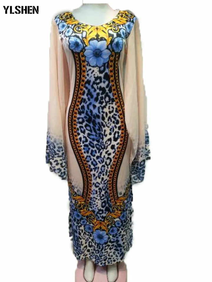 Женское платье в африканском стиле с принтом Дашики длинное приталенное