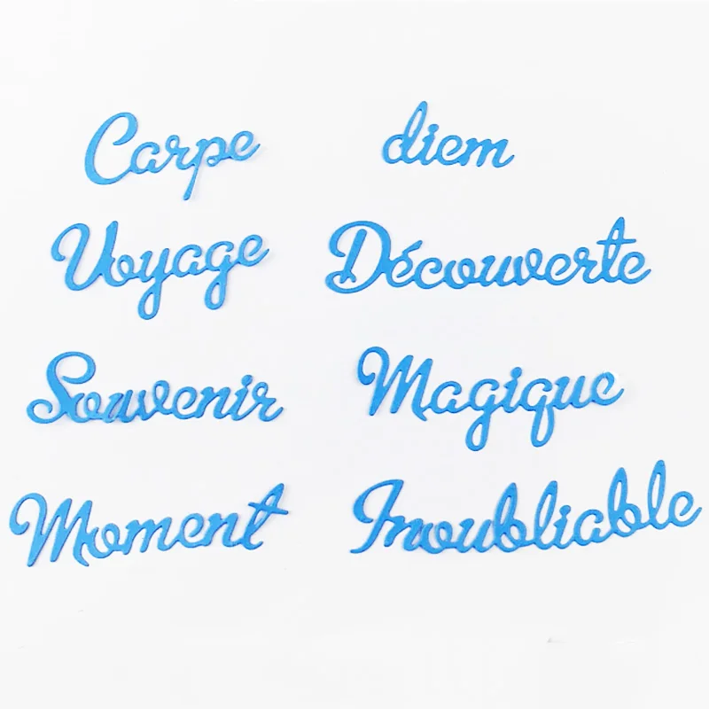 

WYSE Metal Cutting Dies French Words Moment Voyage Sounvenir Die Scrapbooking letter Craft Die cut for DIY Card supplies