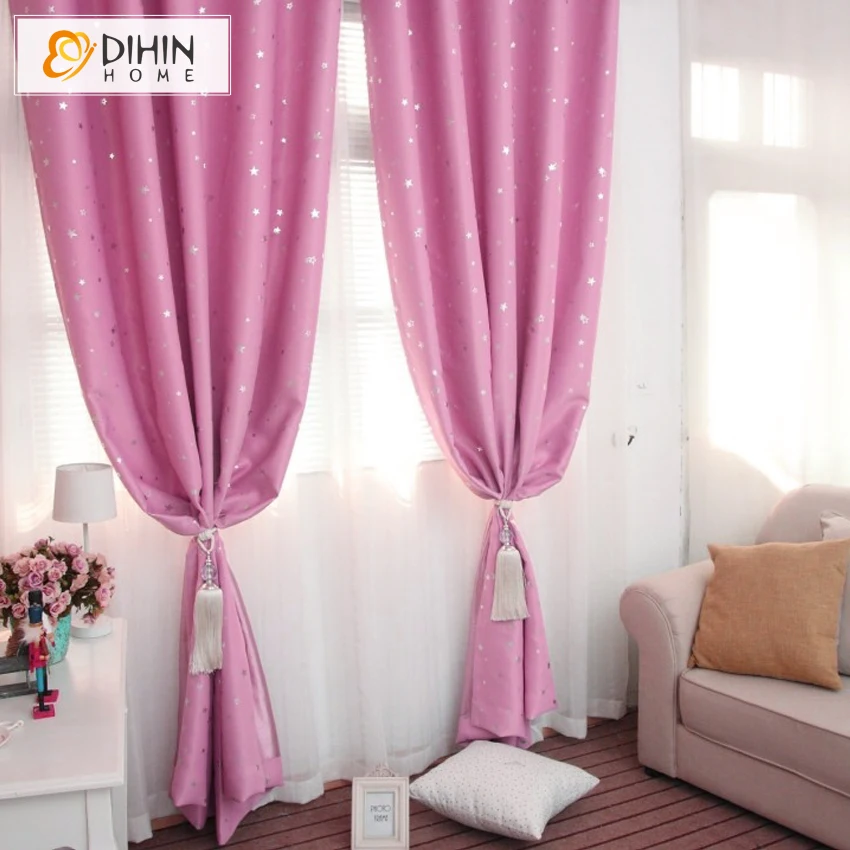 Светонепроницаемые шторы DIHIN HOME 1 панель со звездами для спальни гостиной