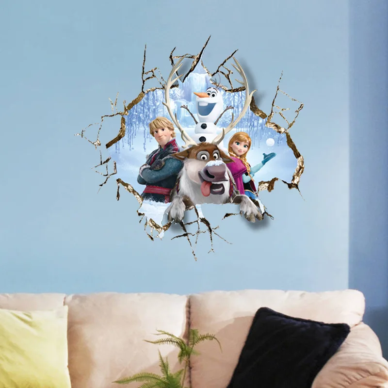 Фоновые стикеры Disney 3d stereo ice romance Anna для детской комнаты и детского сада можно