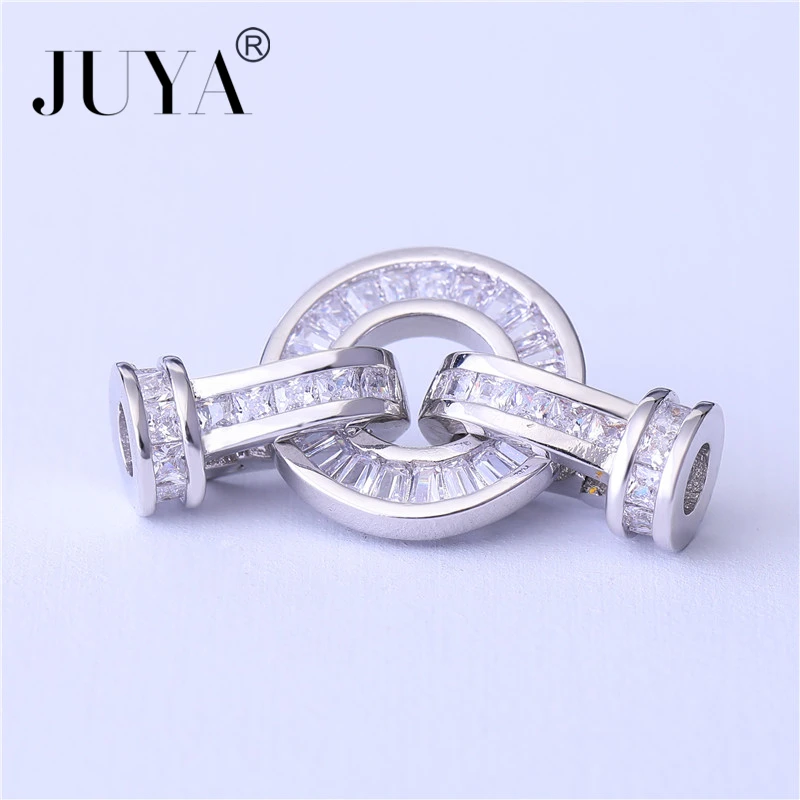 ACCESSORIES FOR JEWELRY Luxury AAA cubic zirconia crystal charm clasps for bracelets necklace diy findings Bijoux Berloques | Украшения и