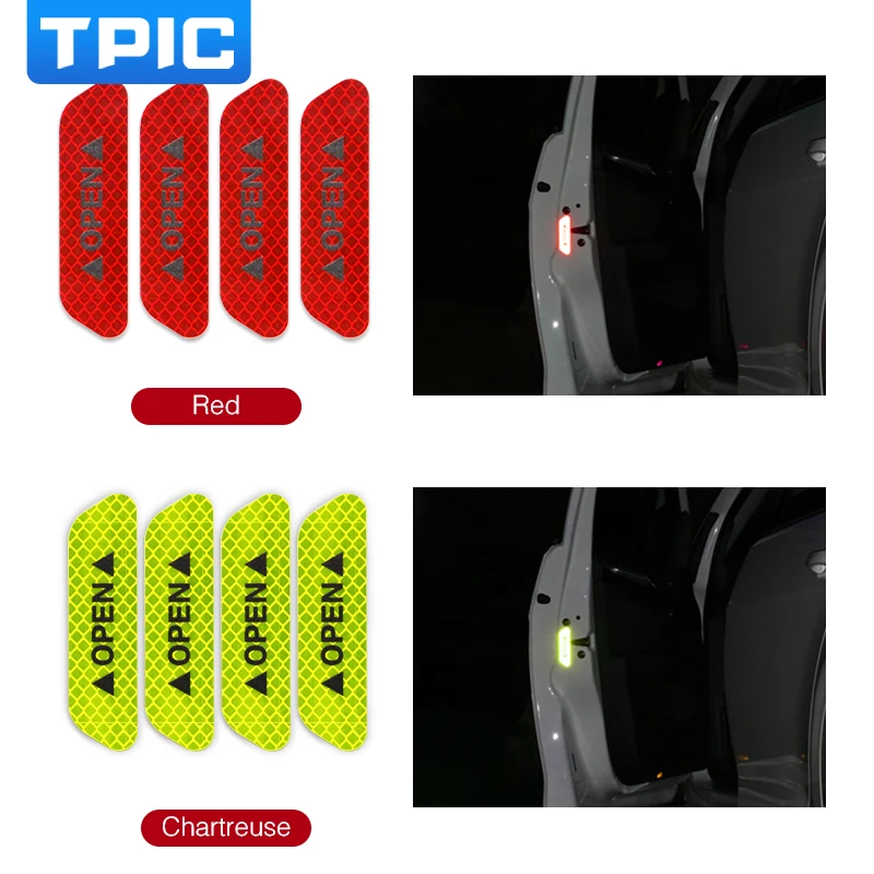 4pcs/set Reflective Open Sticker Door Warning Safety Car Styling Auto Decor for BMW Benz Mercedes Ford VW Audi | Автомобили и