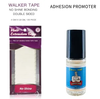 1 tape and 1 primer 12*10 шт парик Двухсторонняя клейкая лента без блеска лента для наращивания волос для парик шнурка/наращивание волос/парик - Цвет: 1 tape and 1 primer